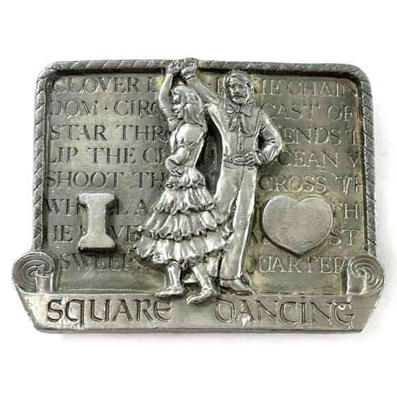 Belt Buckles Of America Pewter I Love Square Dancing Masterpiece Collection - Picture 1 of 4